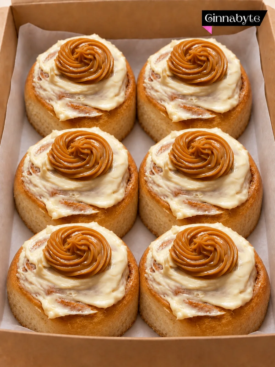 Sixpack de seis rolls con cobertura de dulce de leche